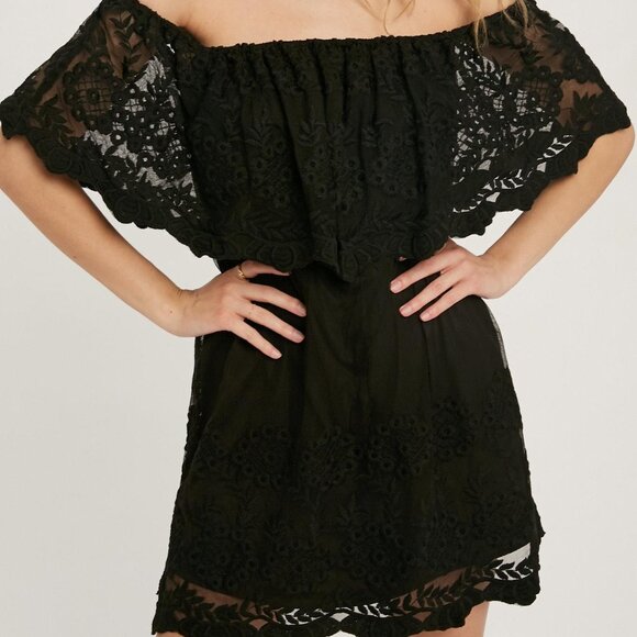 Blu Ivy DUSTY PINK- Off The Shoulder Lace Dress - Picture 1 of 2